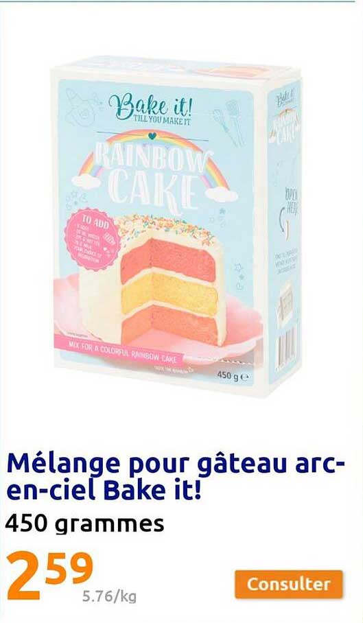 mélange pour gâteau arc-en-ciel bake it !