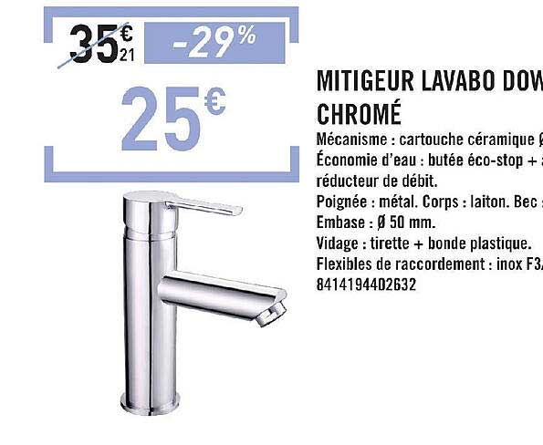 mitigeur lavabo down chromé