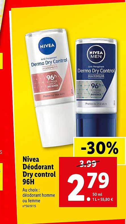 nivea déodorant dry control 96h