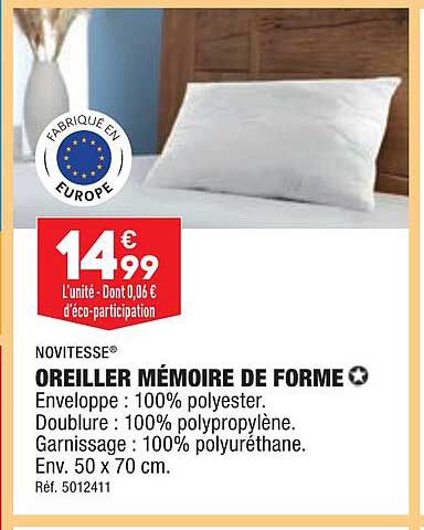Novitesse Oreiller Mémoire De Forme