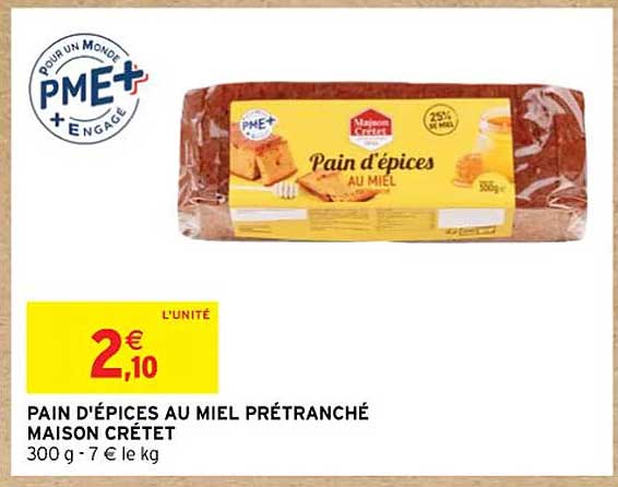 pain d'épices au miel prétranché maison crétet