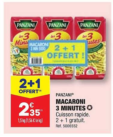 panzani macaroni 3 minutes
