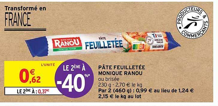pâte feuilletée monique ranou