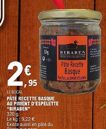 pâté recette basque au piment d'espelette "biraben"
