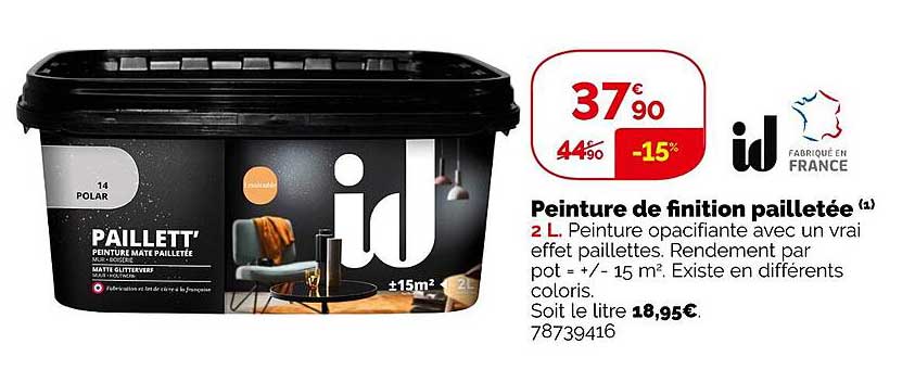 peinture de finition pailletée