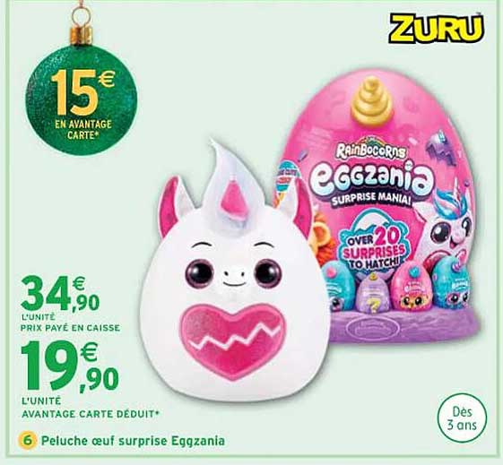 Peluche œuf Surprise Eggzania