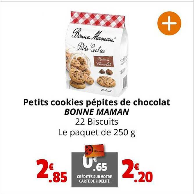 petits cookies pépites de chocolat bonne maman