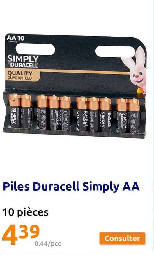 piles duracell simply aa