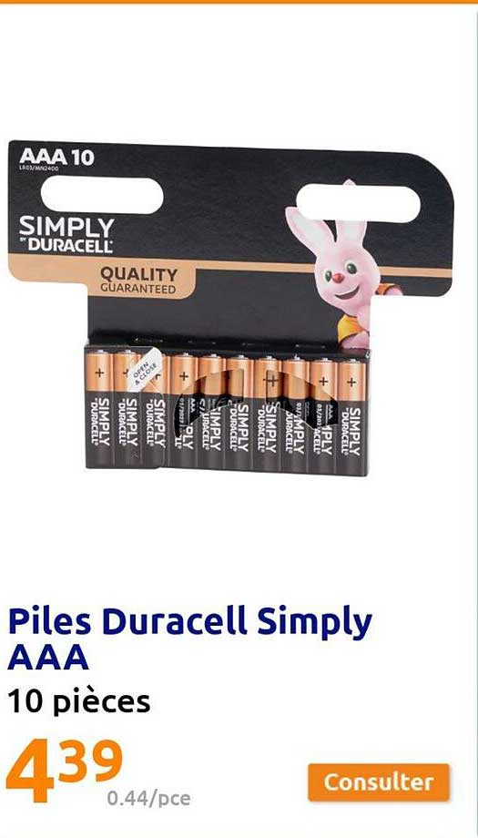 Piles Duracell Simply Aaa