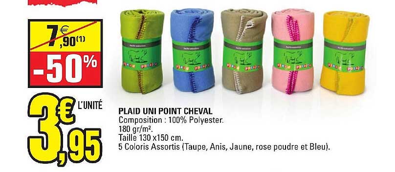 plaid uni point cheval