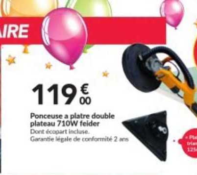 ponceuse à platre double plateau 710w feider