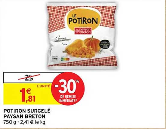 potiron surgelé paysan breton