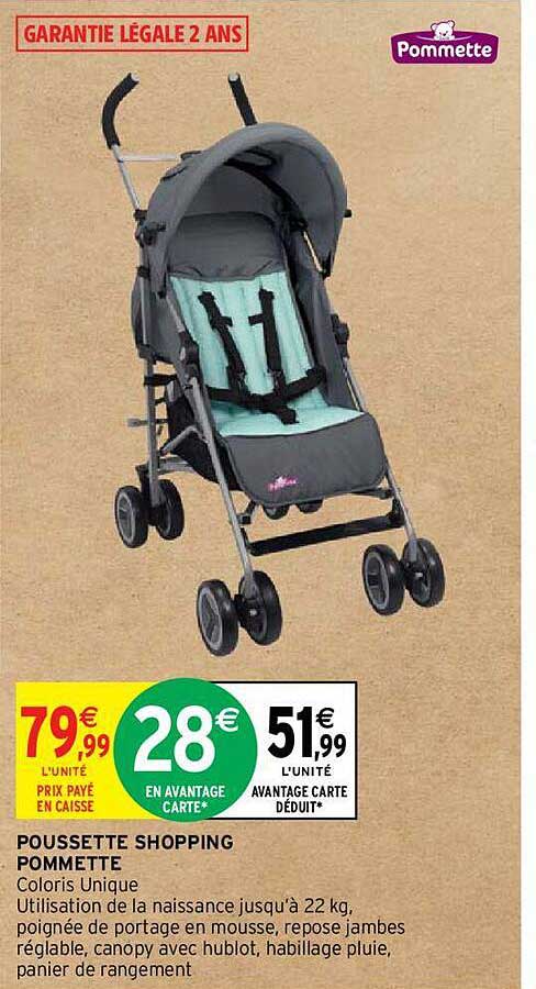 poussette shopping pommette