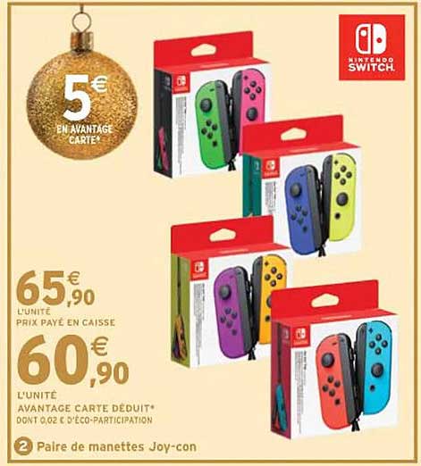 prix payé en caisse paire de manettes joy-con