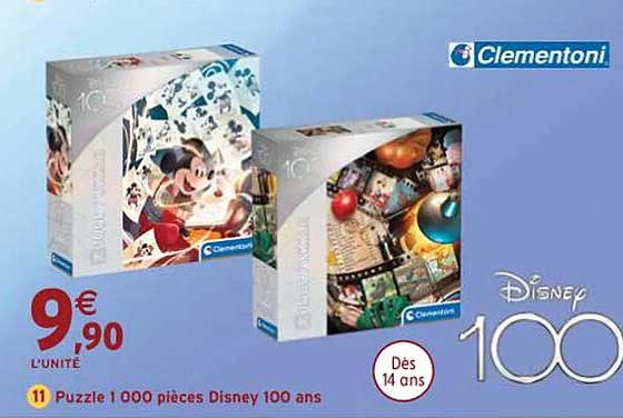 puzzle 1 000 pièces disney 100 ans clementoni