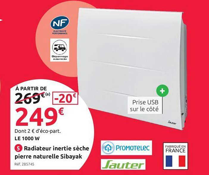 radiateur inertie sèche pierre naturelle sibayak sauter