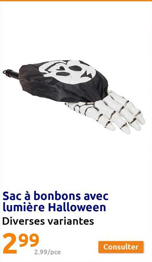 Sac à Bonbons Avec Lumière Halloween