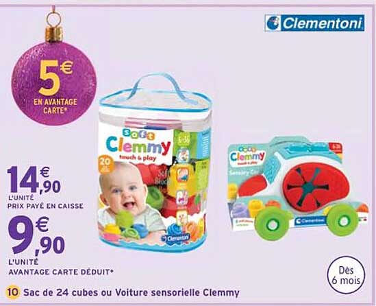 sac de 24 cubes ou voiture sensorielle clemmy