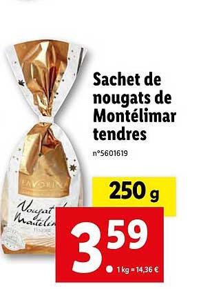 sachet de nougats de montélimar tendres
