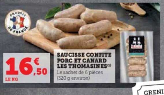 saucisse confite porc et canard les thomasines