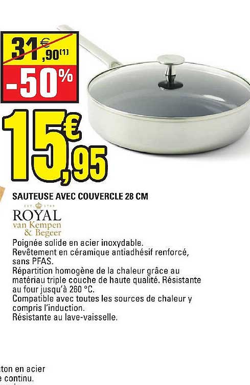 sauteuse avec couvercle 28cm royal
