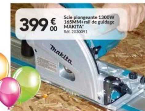 scie plongeante 1300w 165 mm + rail de guidage makita
