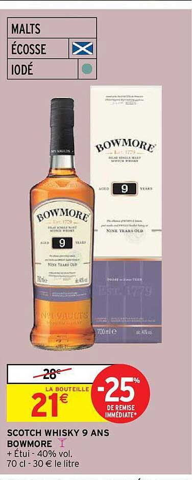scotch whisky 9 ans bowmore