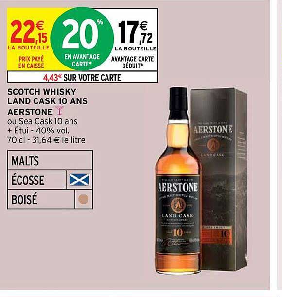 scotch whisky land cask 10 ans aerstone
