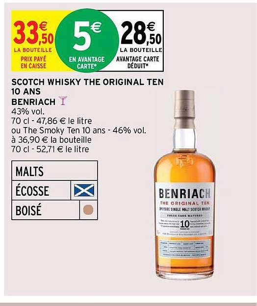 Scotch Whisky The Original Ten 10 Ans Benriach