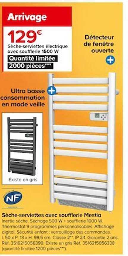 sèche-serviettes avec soufflerie mestia