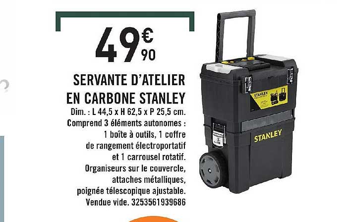 servante d'atelier en carbone stanley
