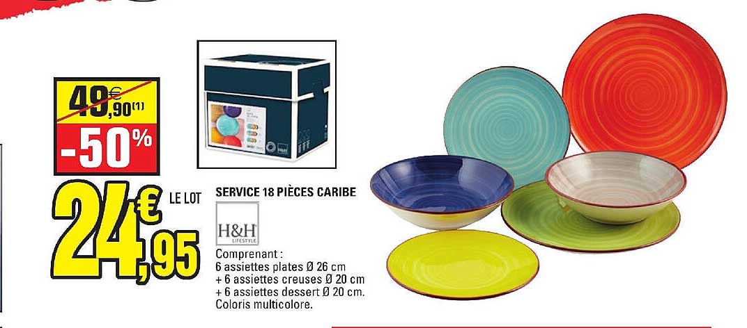 service 18 pièces caribe h&h