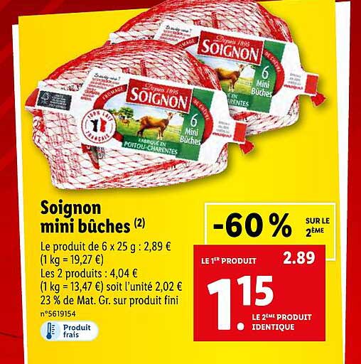 Soignon Mini Bûches -60% Sur Le 2ème