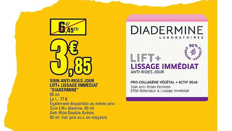 soin anti-rides jour lift+lissage immédiat "diadermine"