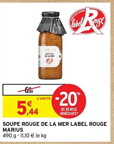 Soupe Rouge  De La  Mer Label  Rouge  Marius