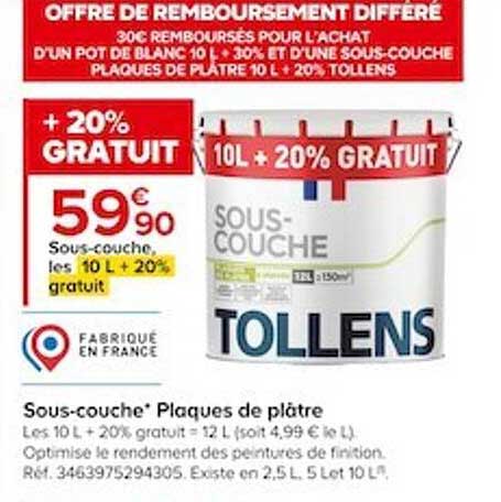 sous-couche plaques de plâtre tollens