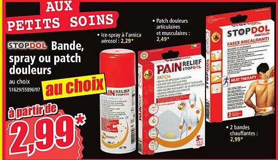 stopdol bande, spray ou patch douleurs