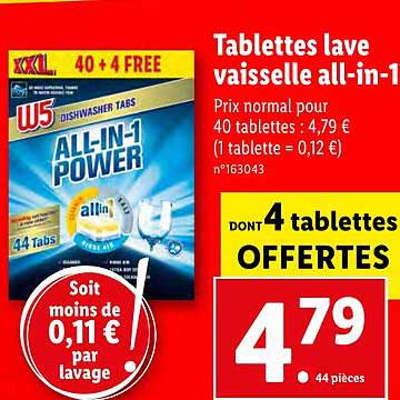 tablettes lave vaisselle all-in-1