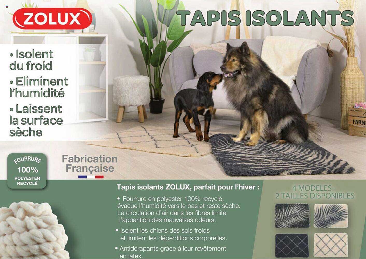 tapis isolants zolux, parfait pour l'hiver