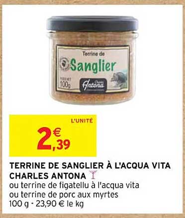 Terrine De Sanglier  à L'acqua Vita  Charles Antona