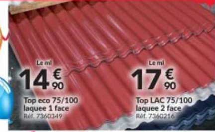 top eco 75/100 laquee 1 face top lac 75/100 laquee 2 face
