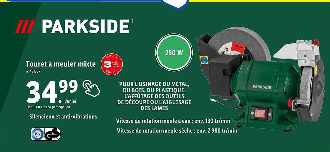 touret à meuler mixte parkside
