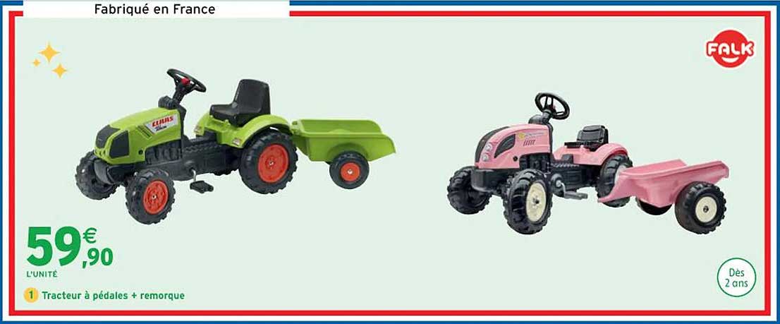 tracteur à pédales + remorque