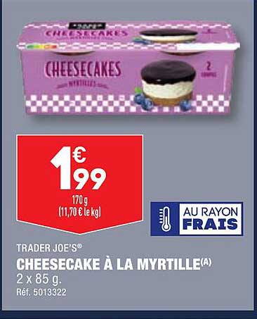 trader joe's cheesecake à la myrtille