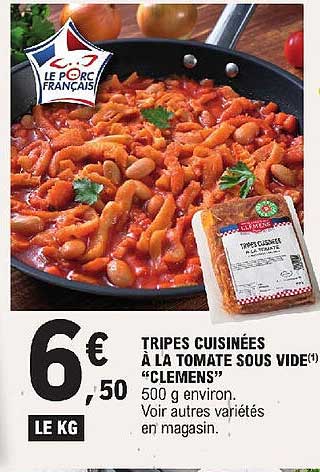 Tripes Cuisinées à La Tomate Sous Vide "clemens"