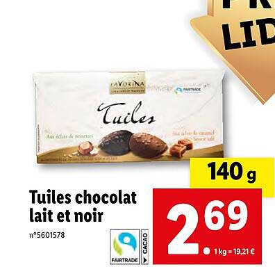 Tuiles Chocolat Lait Et Noir