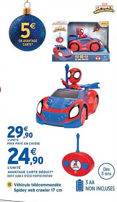 vehicule telecommandee spidey web crawler 17 cm