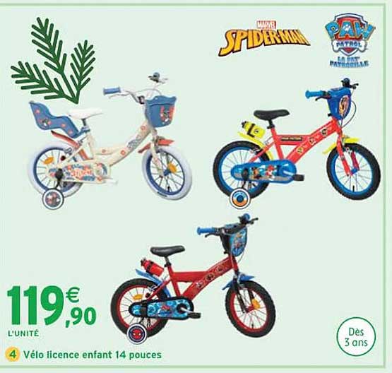 vélo licence enfant 14 pouces