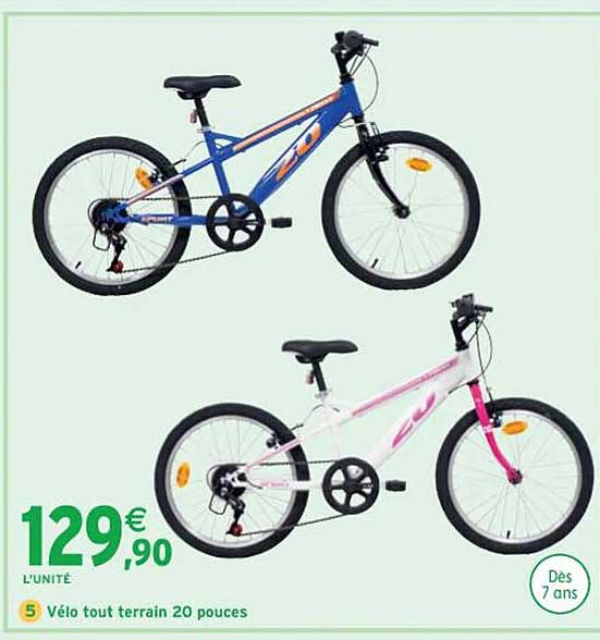vélo tout terrain 20 pouces