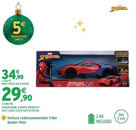 voiture radiocommandée 1:16e spider-man